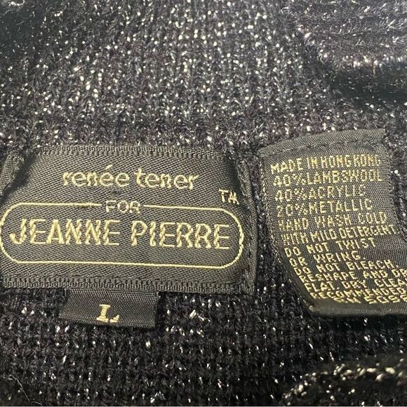 Vintage 80s Renee Tenner for Jeanne Pierre Lambs Wool Metallic Sweater Women' LG - Picture 11 of 13